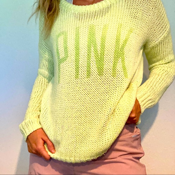 VS PINK Neon Knitted Lightweight Sweater - Picture 1 of 11